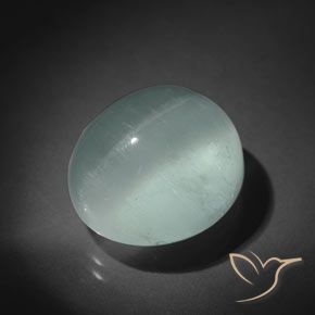 15.50ct 자연스러운 매우 밝은 바다 녹색 캣츠아이 아쿠아마린, 타원형, 투명한