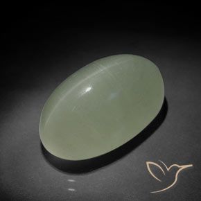 17.40ct 자연스러운 연두색 캣츠아이 아쿠아마린, 타원형, 투명한
