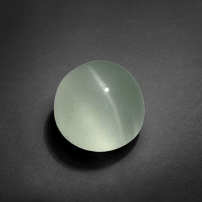 5.51캐럿 천연 블루그린 아쿠아마린 캣츠아이, 라운드 컷, 10.04 mm, 투명한