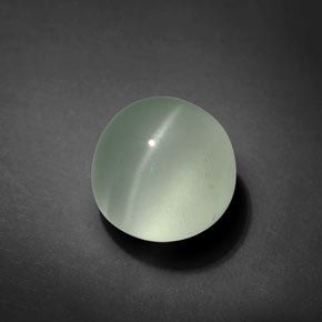 5.51캐럿 천연 블루그린 아쿠아마린 캣츠아이, 라운드 컷, 10.04 mm, 투명한