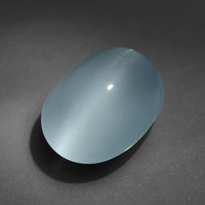 8.99캐럿 천연 그린블루 아쿠아마린 캣츠아이, 타원형 컷, 15.4×11.4 mm, 투명한