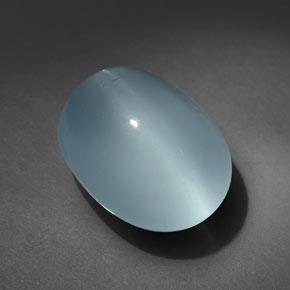 8.99캐럿 천연 그린블루 아쿠아마린 캣츠아이, 타원형 컷, 15.4×11.4 mm, 투명한
