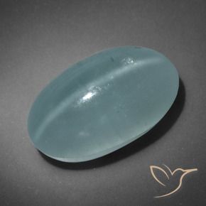 16.01캐럿 천연 청록색 캣츠아이 아쿠아마린, 타원형 컷, 투명한