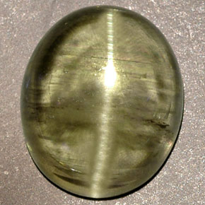 6.32캐럿 천연 그린 Cat's Eye Diaspore, 투명한, 12.2×10.1 mm, 투명/반투명