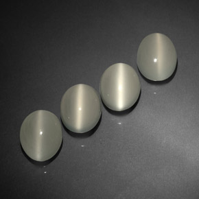 캐럿 천연 화이트 Cat's Eye Moonstone 보석, 투명한, 9.1×7.1 mm, 투명/반투명