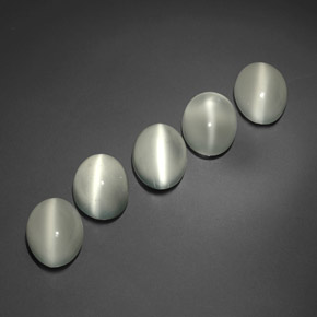 캐럿 천연 화이트 Cat's Eye Moonstone 보석, 투명한, 9×7.1 mm, 투명/반투명
