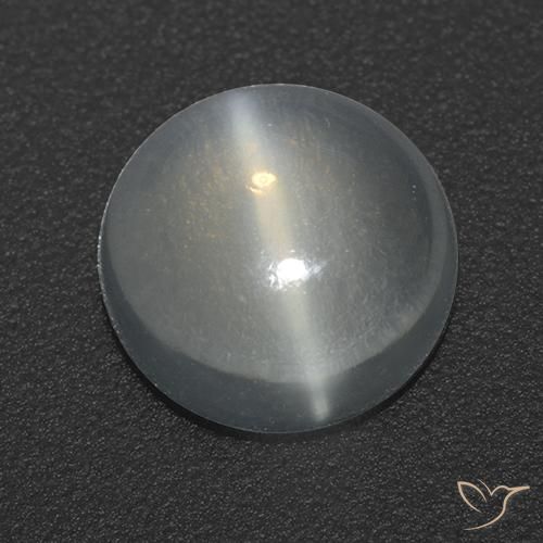 1.22ct 자연스러운 클리어 화이트 캣츠아이 문스톤, 둥근, 투명한