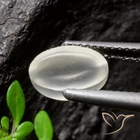 1.94캐럿 천연 하얀색 캣츠아이 문스톤, 타원형 컷, 투명한