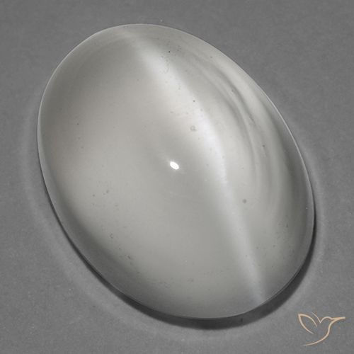 1.38ct 자연스러운 하얀색 캣츠아이 문스톤, 타원형, 투명한