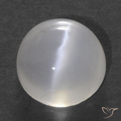 1.52ct 자연스러운 반투명 흰색 캣츠아이 문스톤, 둥근, 투명한