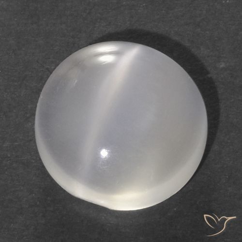 1.12ct 자연스러운 하얀색 캣츠아이 문스톤, 둥근, 투명한