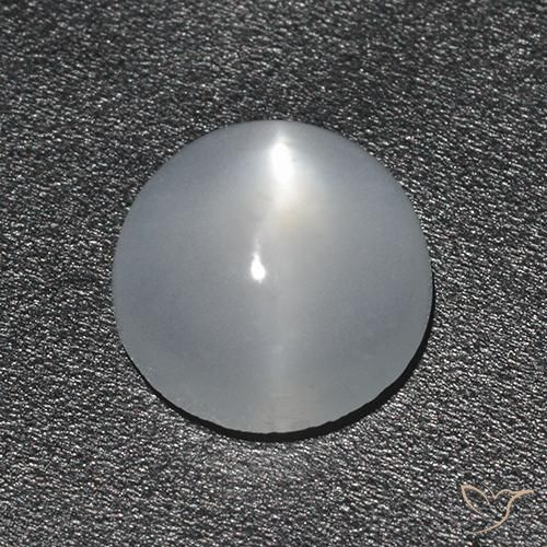 1.44ct 자연스러운 하얀색 캣츠아이 문스톤, 둥근, 투명한