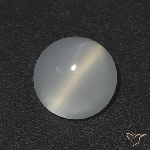 1.10ct 자연스러운 따뜻한 화이트 캣츠아이 문스톤, 둥근, 투명한