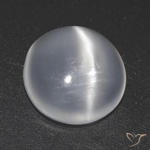1.46ct 자연스러운 하얀색 캣츠아이 문스톤, 둥근, 투명한
