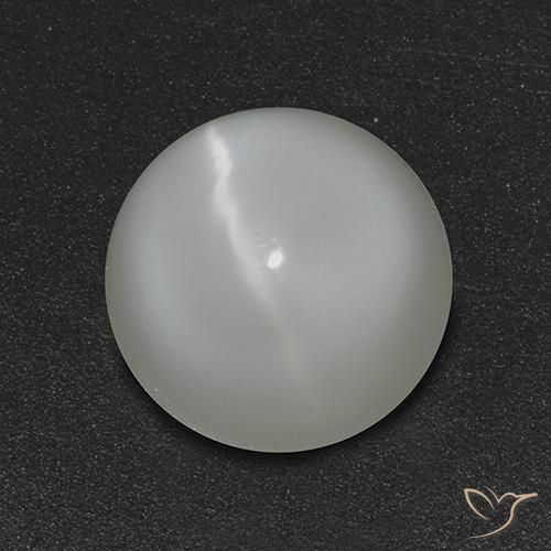 2.51ct 자연스러운 하얀색 캣츠아이 문스톤, 둥근, 투명한