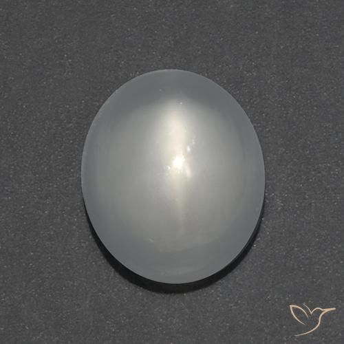 0.97ct 자연스러운 하얀색 캣츠아이 문스톤, 타원형, 투명한