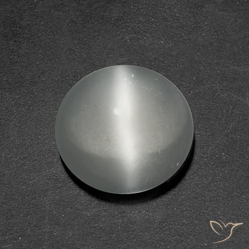 1.37ct 자연스러운 하얀색 캣츠아이 문스톤, 둥근, 투명한