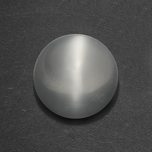 1.54ct 자연스러운 하얀색 캣츠아이 문스톤, 둥근, 투명한