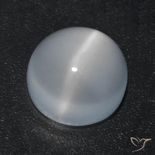 1.71ct 자연스러운 반투명 흰색 캣츠아이 문스톤, 둥근, 투명한