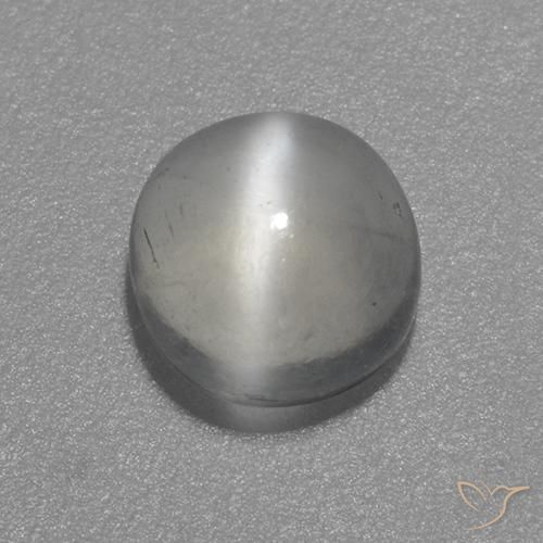 0.88ct 자연스러운 하얀색 캣츠아이 문스톤, 둥근, 투명한