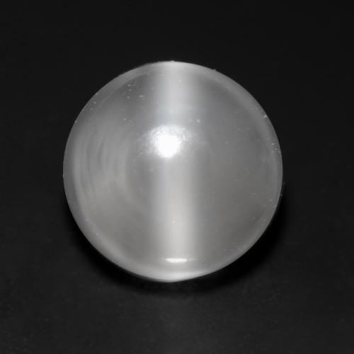 1.14ct 자연스러운 하얀색 캣츠아이 문스톤, 둥근, 투명한