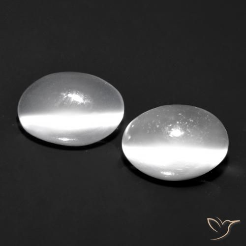 1.97캐럿 타원형 캣츠아이 문스톤, 7.1 x 5.1mm 인도산, Photo A