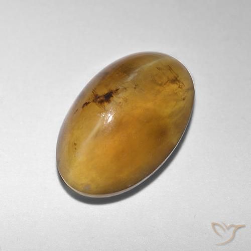 1.91ct 자연스러운 골든 브라운 캣츠아이 오팔, 타원형, 투명한