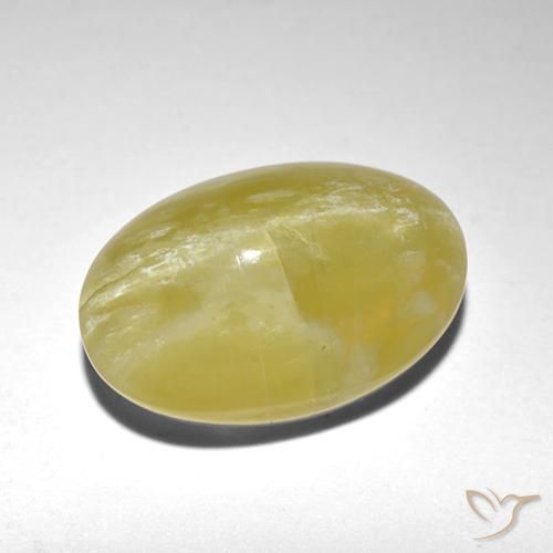 5.90ct 자연스러운 옅은 노랑 캣츠아이 오팔, 타원형, 투명한