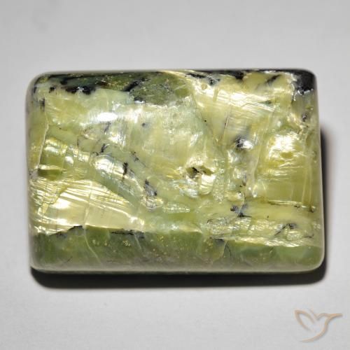 31.09ct 자연스러운 따뜻한 녹색 캣츠아이 오팔, 바게트, 불투명체