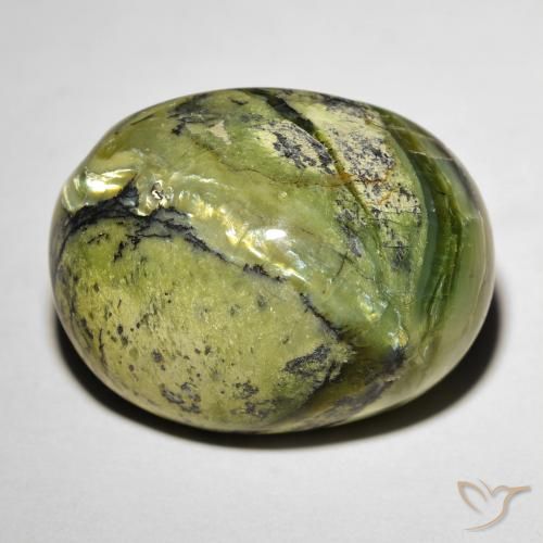 15.89ct 자연스러운 어스 그린 캣츠아이 오팔, 타원형, 불투명체