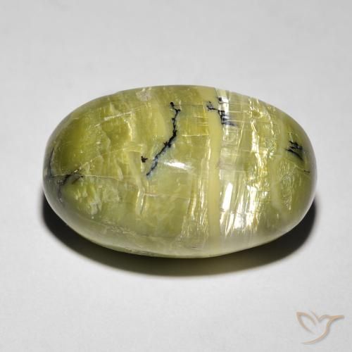 8.46ct 자연스러운 어스 그린 캣츠아이 오팔, 타원형, 불투명체