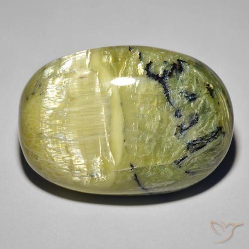 39.60ct 자연스러운 어스 그린 캣츠아이 오팔, 타원형, 불투명체
