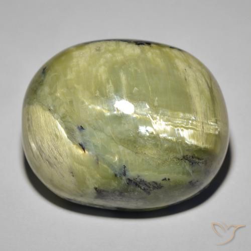 41.82ct 자연스러운 황록색 캣츠아이 오팔, 타원형, 불투명체
