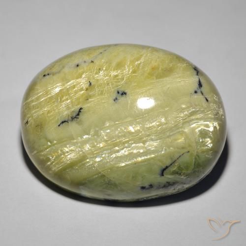 36.45ct 자연스러운 황록색 캣츠아이 오팔, 타원형, 불투명체