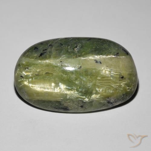 17.52ct 자연스러운 어스 그린 캣츠아이 오팔, 타원형, 불투명체