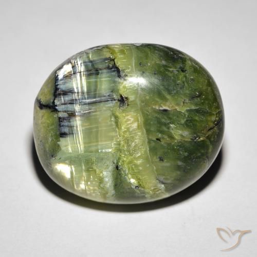 18.85ct 자연스러운 황록색 캣츠아이 오팔, 타원형, 불투명체