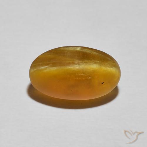 3.26ct 자연스러운 골든 브라운 캣츠아이 오팔, 타원형, 불투명체