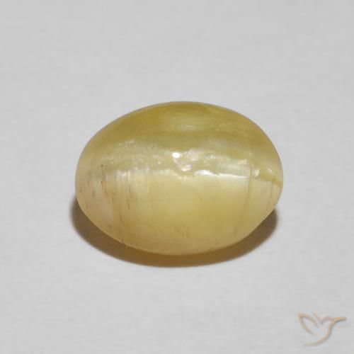 2.24ct 자연스러운 미디엄 옐로우 캣츠아이 오팔, 타원형, 불투명체