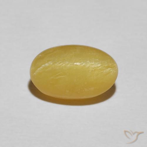 2.41ct 자연스러운 따뜻한 노란색 캣츠아이 오팔, 타원형, 불투명체