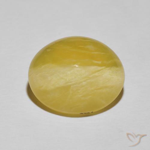 11.49ct 자연스러운 옅은 노랑 캣츠아이 오팔, 타원형, 불투명체