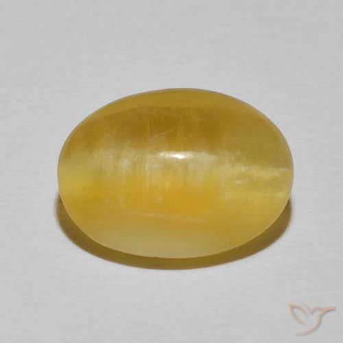 4.91ct 자연스러운 골든 오렌지 캣츠아이 오팔, 타원형, 불투명체