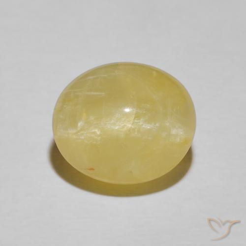 4.13ct 자연스러운 따뜻한 노란색 캣츠아이 오팔, 타원형, 불투명체