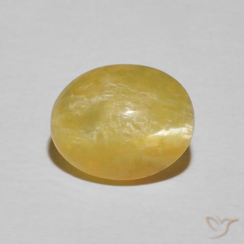 2.80ct 자연스러운 골든로드 옐로우 캣츠아이 오팔, 타원형, 불투명체