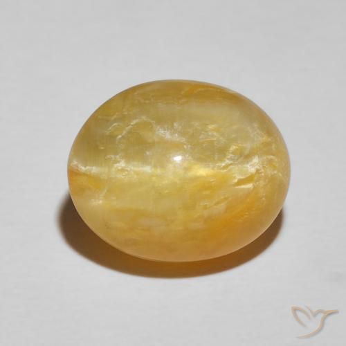 7.90ct 자연스러운 골든 캣츠아이 오팔, 타원형, 불투명체