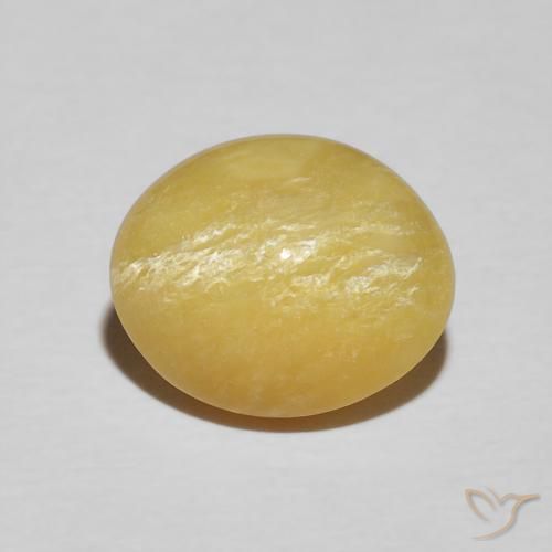 3.34ct 자연스러운 리치 옐로우 캣츠아이 오팔, 타원형, 불투명체