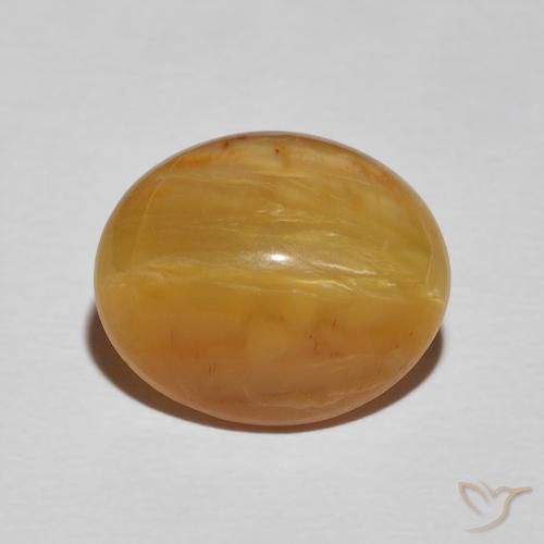 5.89ct 자연스러운 골든 브라운 캣츠아이 오팔, 타원형, 불투명체
