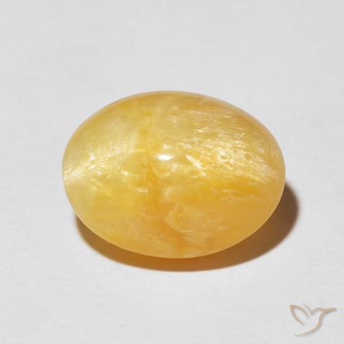 6.38ct 자연스러운 브라이트 골드 캣츠아이 오팔, 타원형, 불투명체