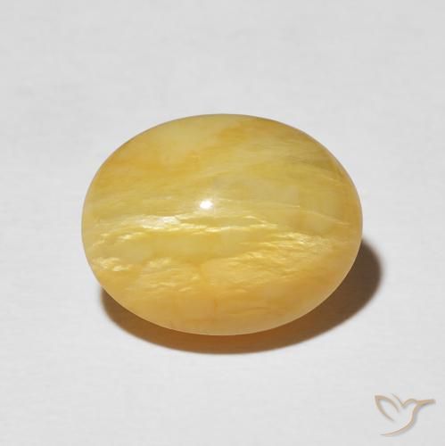 6.14ct 자연스러운 미디엄 골든 캣츠아이 오팔, 타원형, 불투명체
