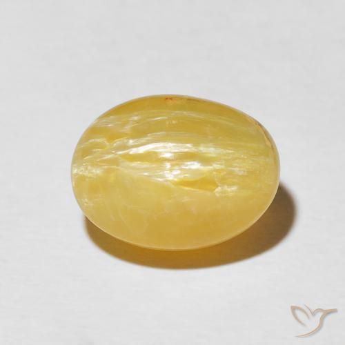 5.02ct 자연스러운 골든 오렌지 캣츠아이 오팔, 타원형, 불투명체