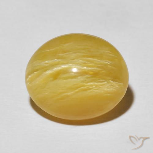 6.36ct 자연스러운 골든 오렌지 캣츠아이 오팔, 타원형, 불투명체